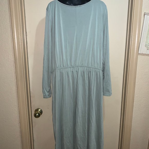 ABOUND OLIVE BURNT SZ 3X V-NECK LONG SLEEVE DRESS - Picture 7 of 8